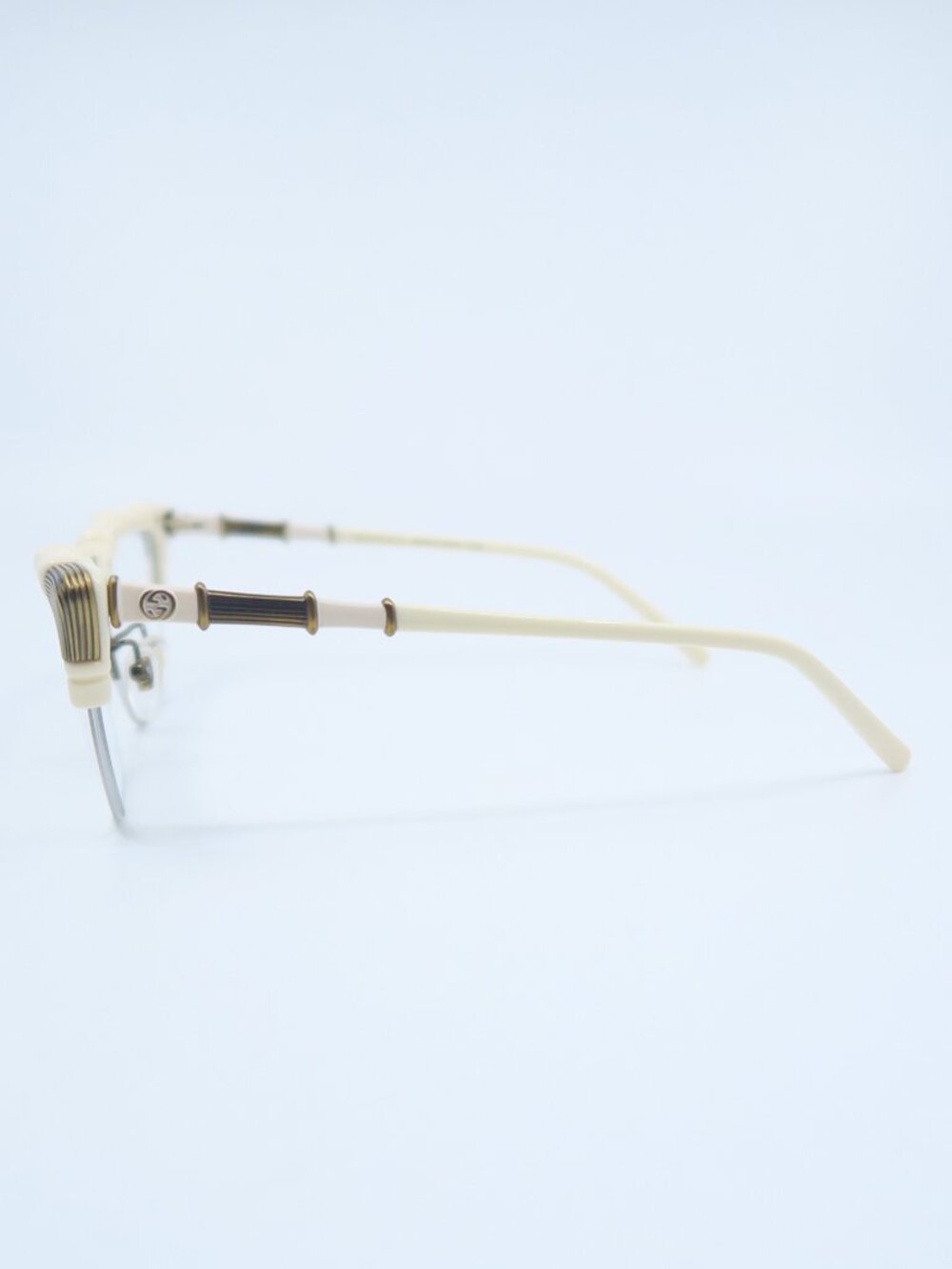 Gucci GG0660O 002 58mm White & Gold Semi Rimless Women's New Eyeglasses Frames. - Picture 5 of 7